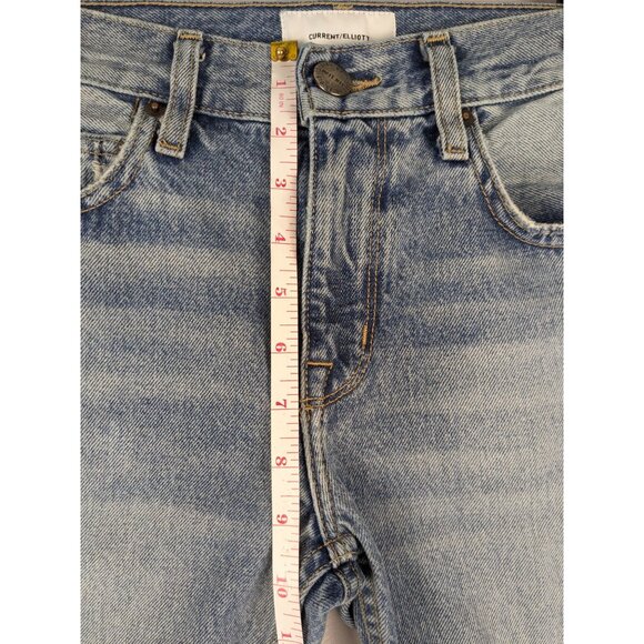 Current/Elliott Jeans Womens 23 The His Jean Light Wash Distressed Straight Leg - Picture 5 of 9